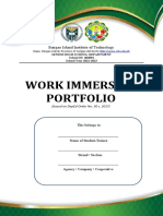 Work Immersion Cover Page