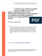 Fasciolo, María Inés (2009) - El Trabajo Social en Los Centros Cerrados para Jóvenes en Conflicto Con La Ley Penal. Consideraciones So (... )