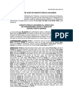 AVISO DE SUBASTA PUBLICA ADUANERA No. GRN 02 2023 ADUANA PUERTO BARRIOS