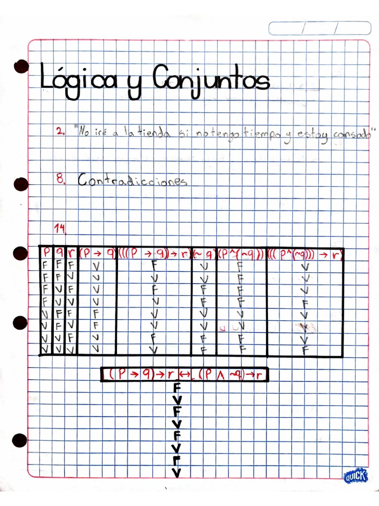 Tablas de Verdad Matemáticas PDF