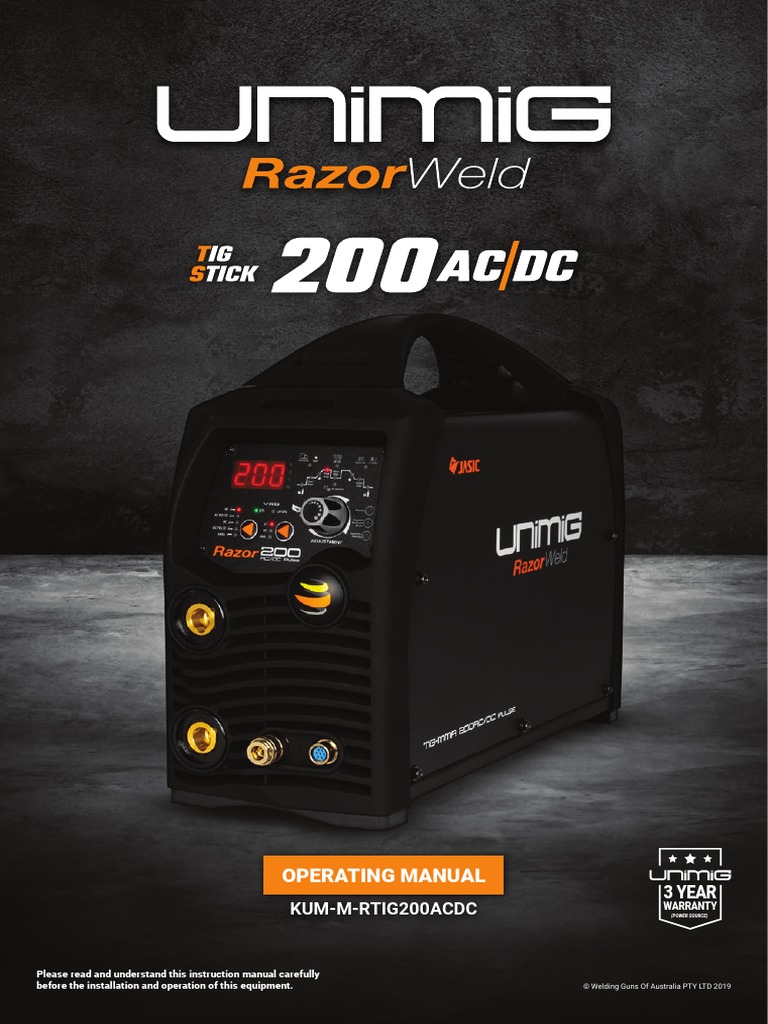 RAZOR TIG 200 ACDC Manual | PDF | Welding | Construction