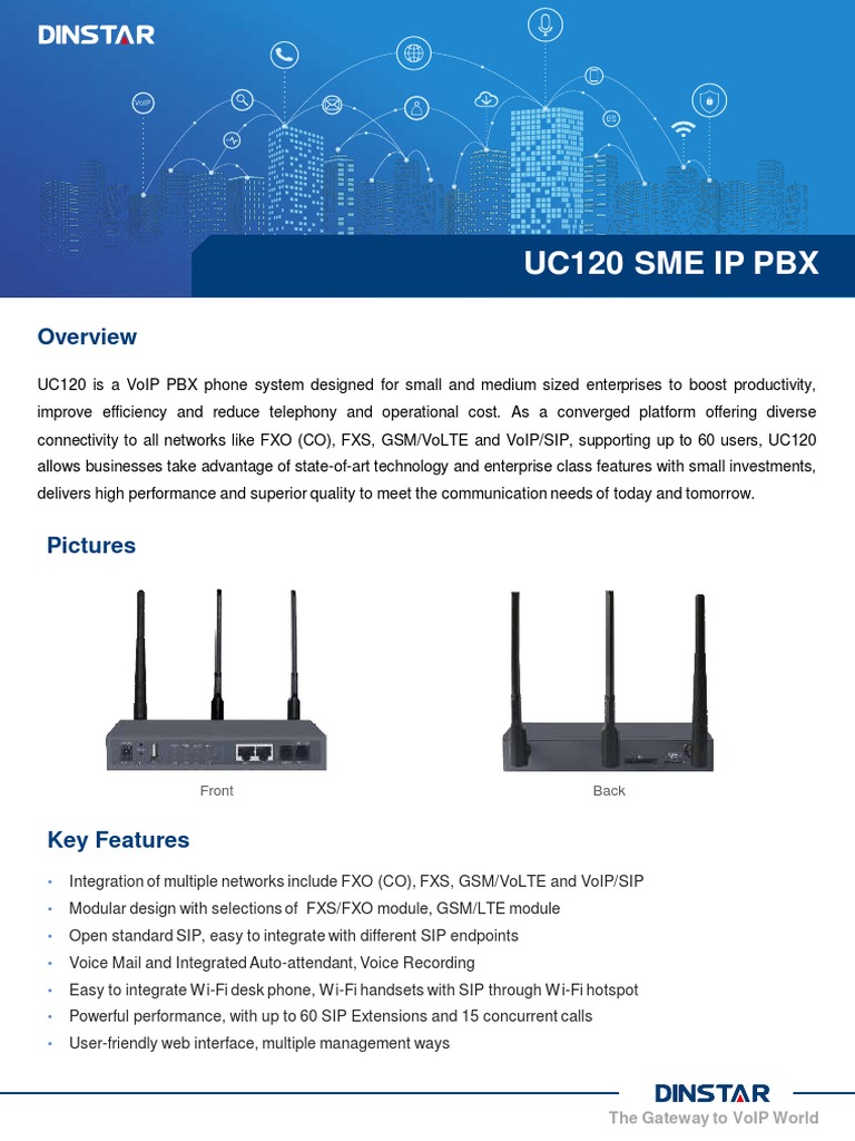 UC120 SME IP PBX Datasheet v2 PDF
