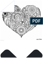 Love Text in Heart Shape - Valentine's Day Adult Coloring Pages