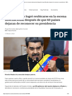 Cómo Maduro Logró Reubicarse en La Escena Internacional Después de Que 60 Países Dejaran de Reconocer Su Presidencia - BBC News Mundo