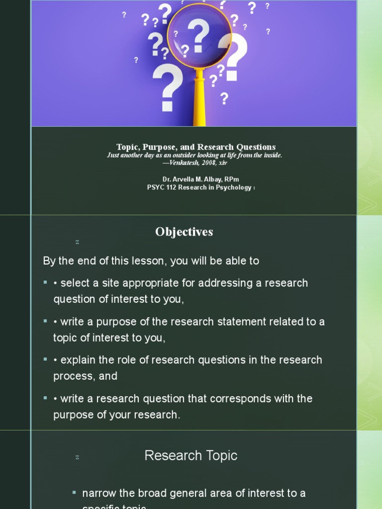 Crafting Research Questions in Psychology | PDF | Question | Psychology