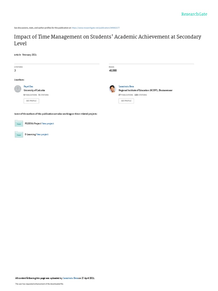 Time Management's Impact on Student Success | PDF | Statistics | Time ...
