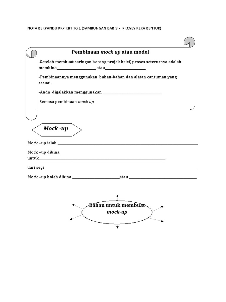 NOTA BERPANDU PKP RBT F1.bab 3 Smbung. Mock Up N Model | PDF
