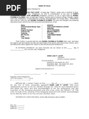 DEED OF SALE