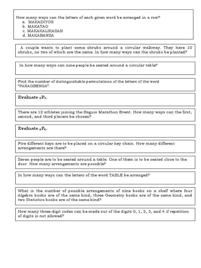 Combinatorial Arrangements and Permutations | PDF | Foreign Language ...