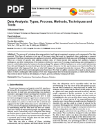 Data Analysis: Types, Process, Methods, Techniques and Tools