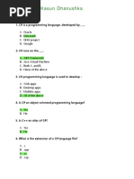 MCQ 1 Programming 