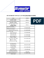 2007 Skymaster "Arf Plus" List Price: (From March of 2007)