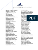 Hospital Training List