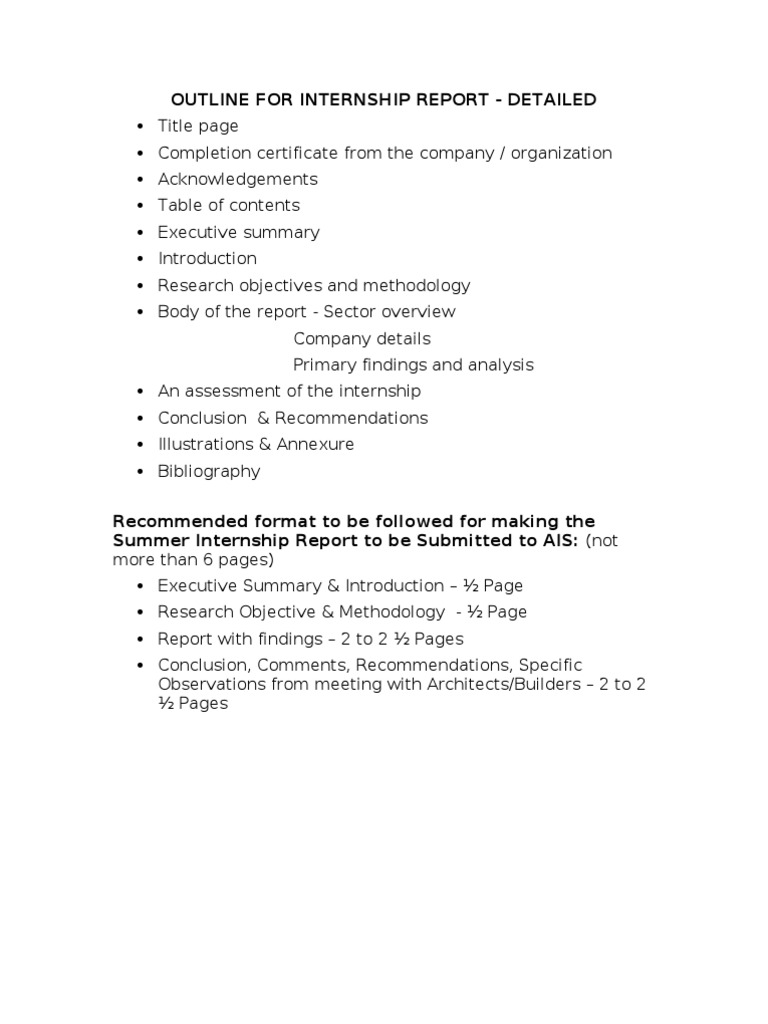 Abstract Example For Internship Report
