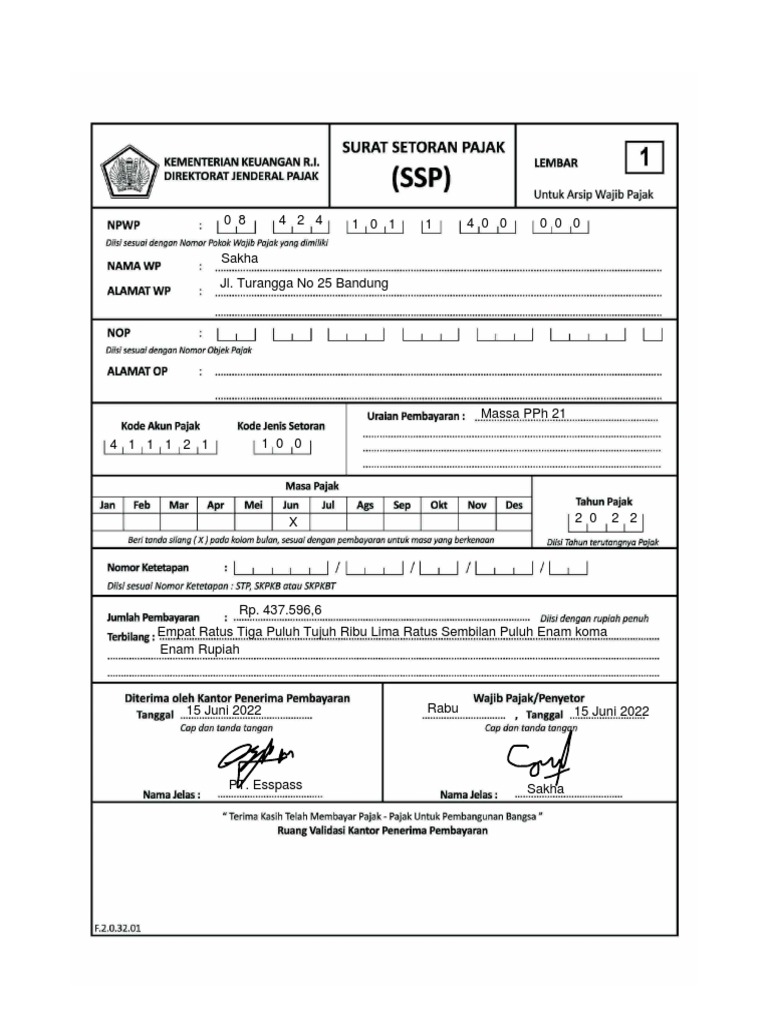 Formulir SSP (1) .. | PDF