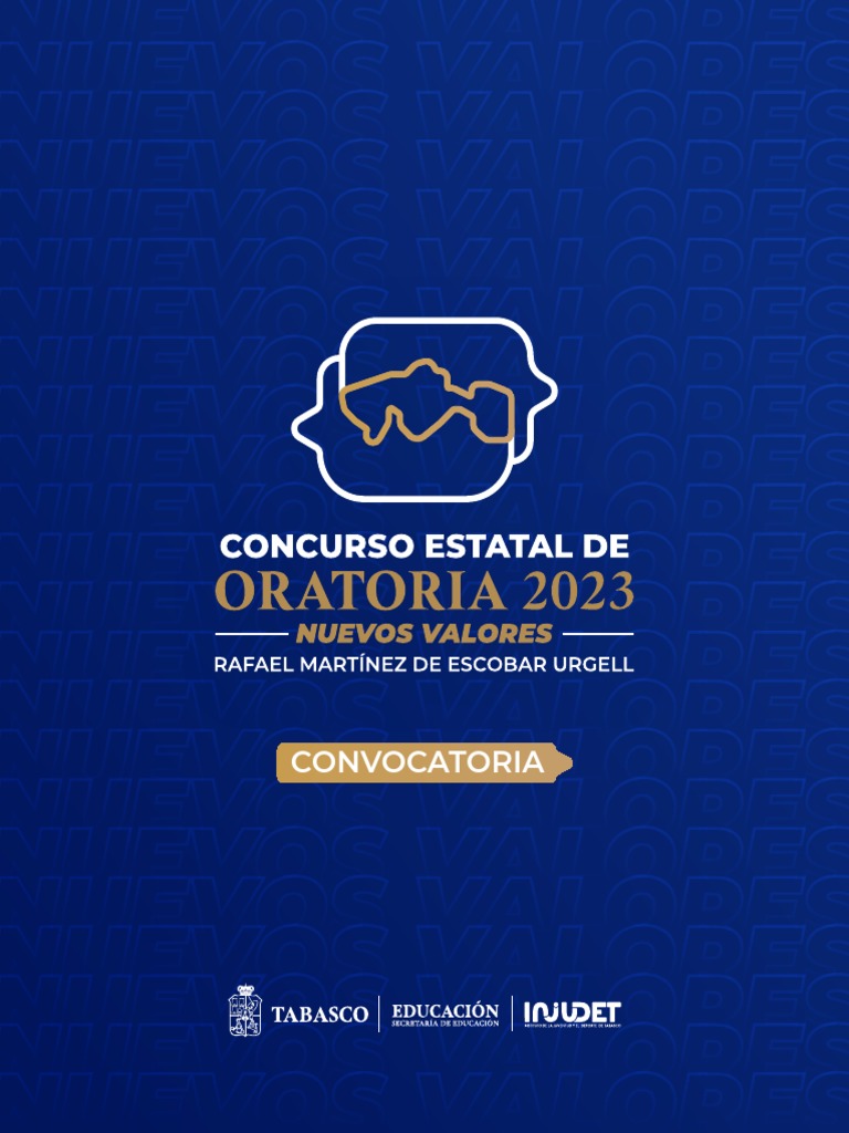 BASES CONCURSO ESTATAL DE ORATORIA 2023 - INJUDET | PDF | Hablar en público