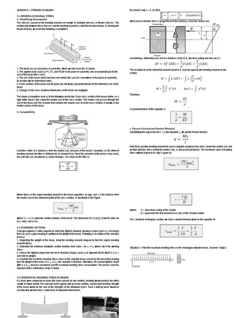 Flexural Stress in Beam Analysis | PDF