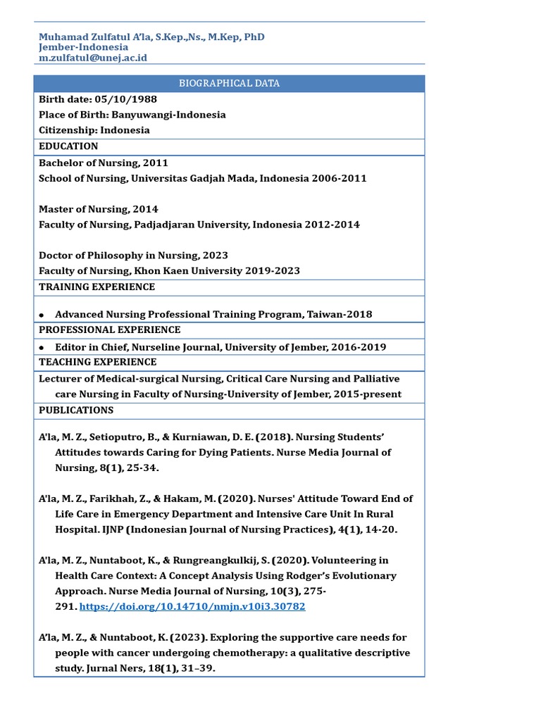 Nursing Academic and Professional Profile | PDF