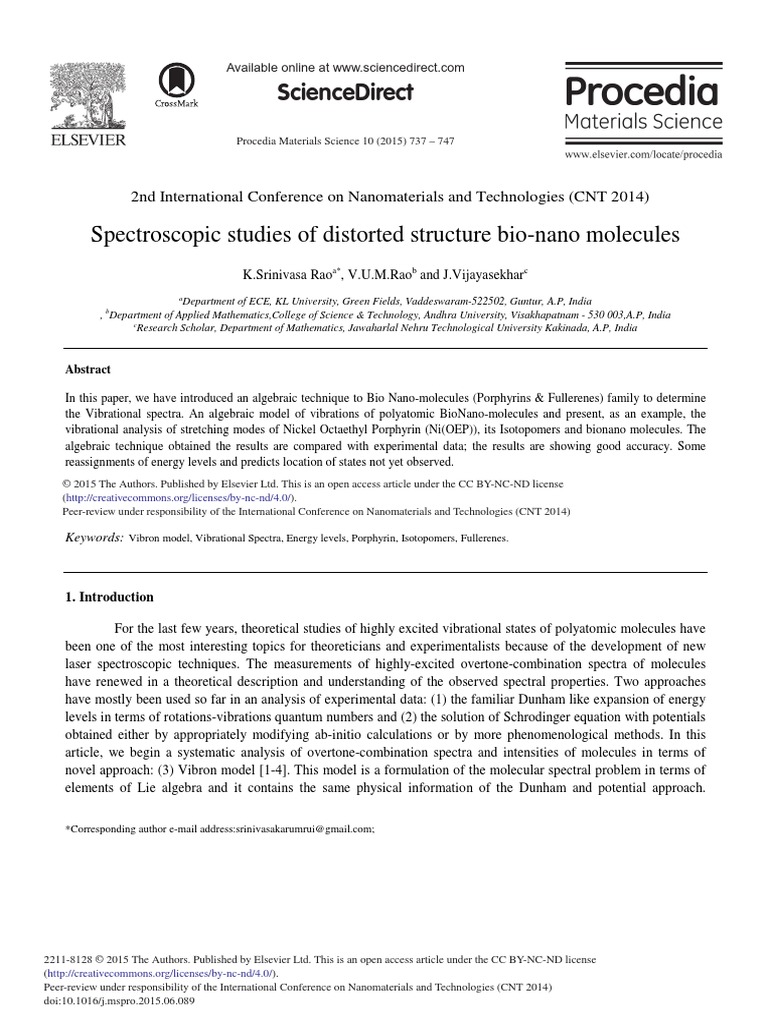 Procedia Materials Science, 2015 Download Free PDF Spectroscopy