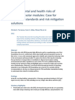 Environmental and Health Risks of Perovskite Solar Modules Case For Better Test Standards and Risk Mitigation Solutions