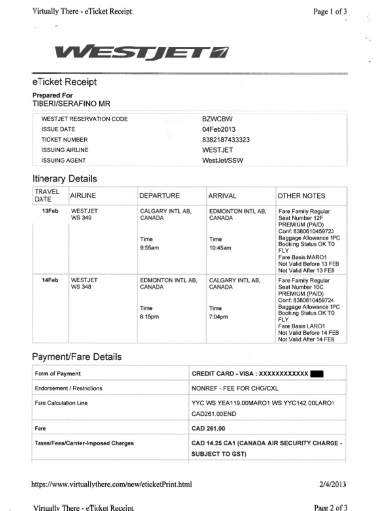 Vdocuments - MX - Westjet Eticket Receipt Issuing Agent Auc ...