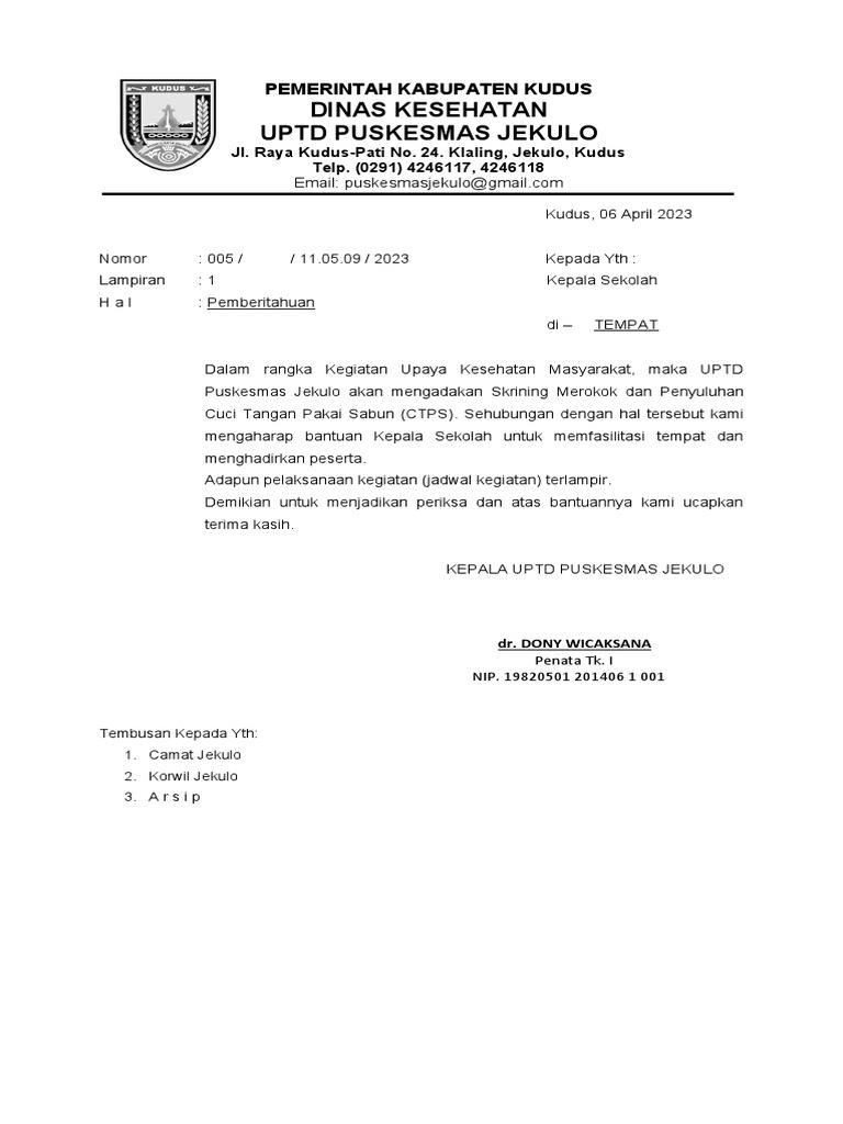 Undangan Skrining Rokok Dan CTPS | PDF