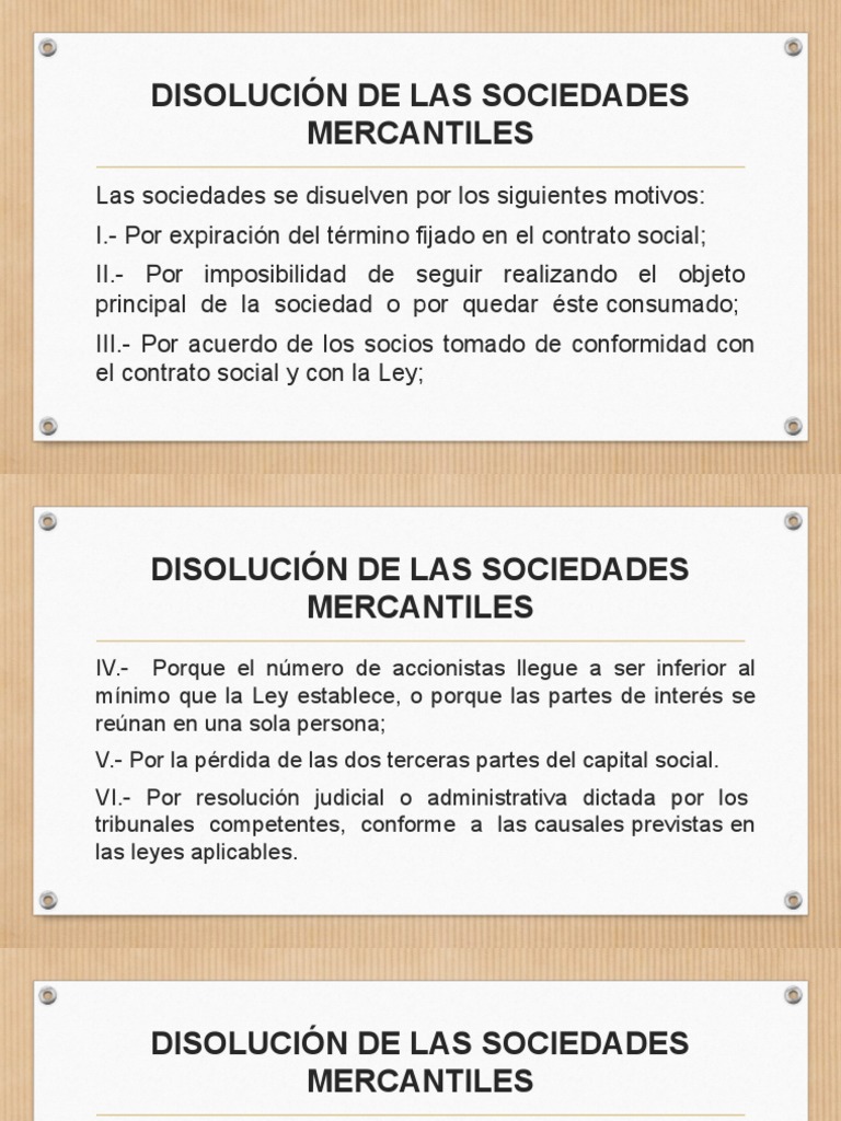 Disolución Y Liquidación De Las Sociedades Mercantiles Pdf Sociedad