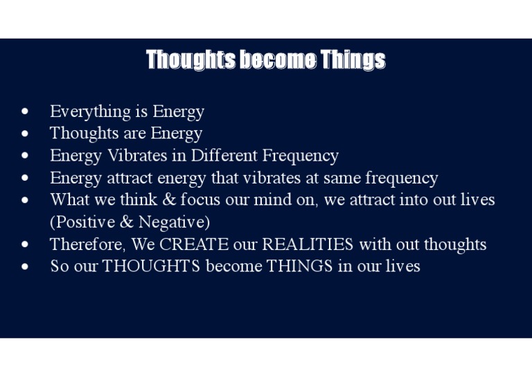Thoughts become things pdf