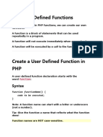 PHP User Defined Functions