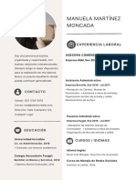 Curriculum Vitae Profesional Mujer Con Iconos Moderno Beige y Blanco