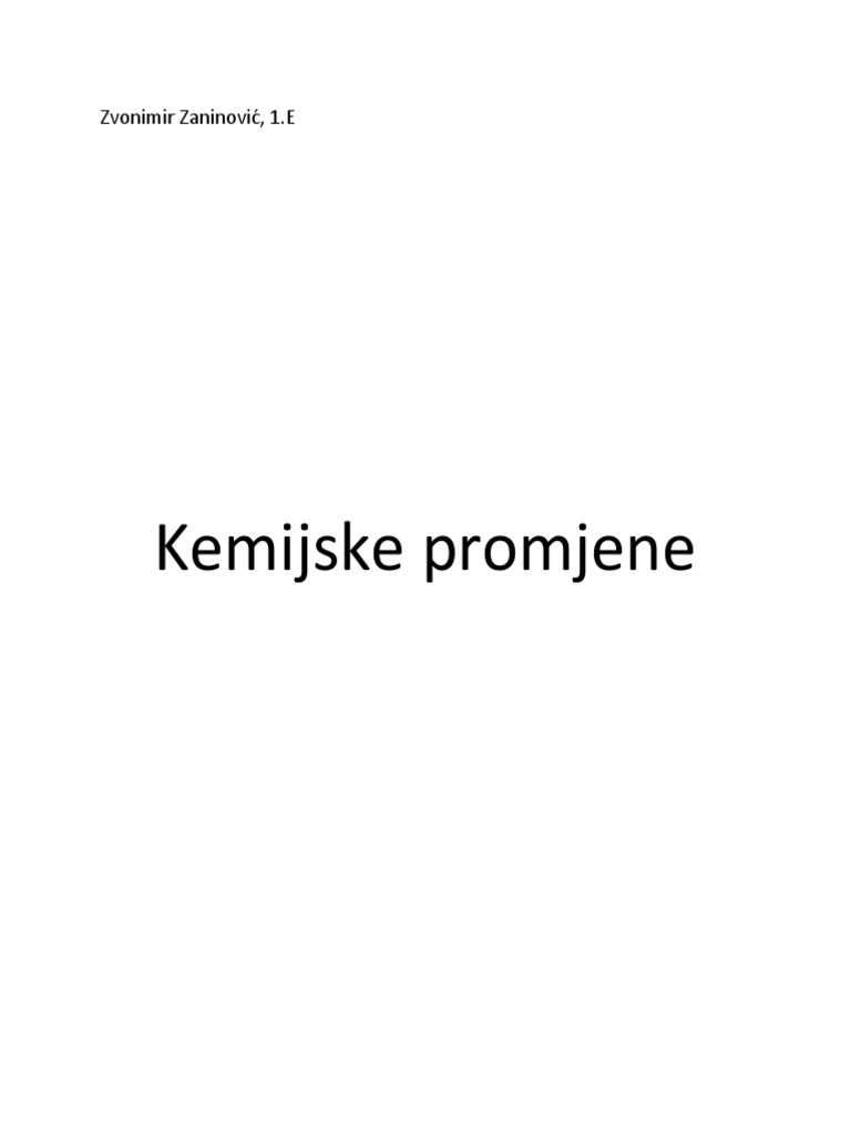 Kemijske Promjene | PDF