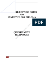 Quantitative Techniques and Stats