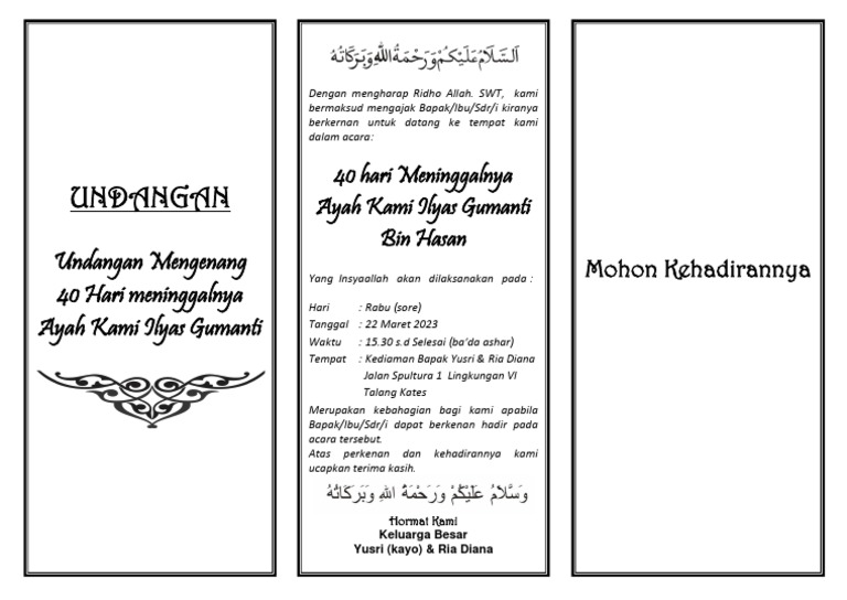 Undangan Takziah 40 Hari | PDF