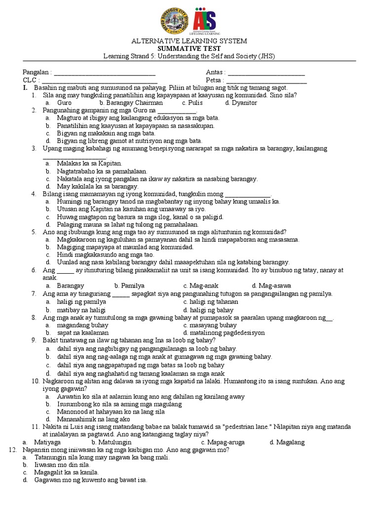 Summative Tes LS 5 | PDF