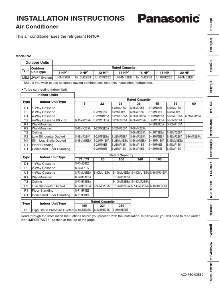 U8 - 20ME2E8 Install | PDF | Pipe (Fluid Conveyance) | Electrical Wiring