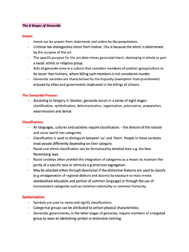The 8 Stages Of Genocide Pdf Genocides Final Solution