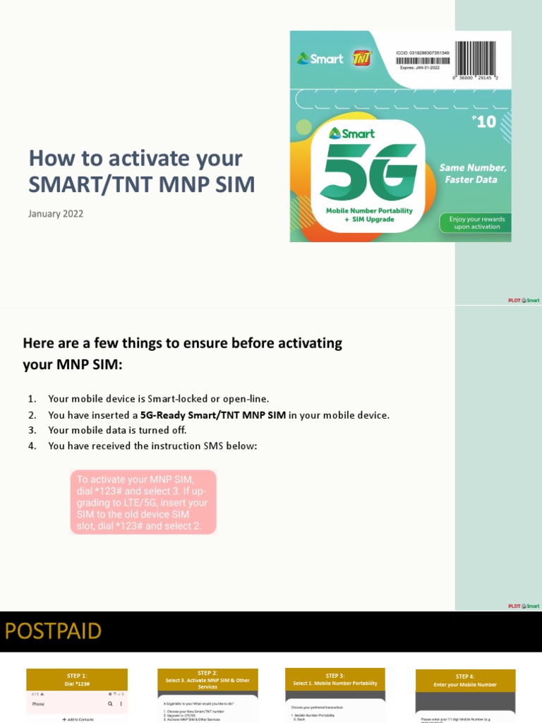 Activate Your Smart/TNT MNP SIM | PDF | Mobile Phones | Prepaid Mobile ...