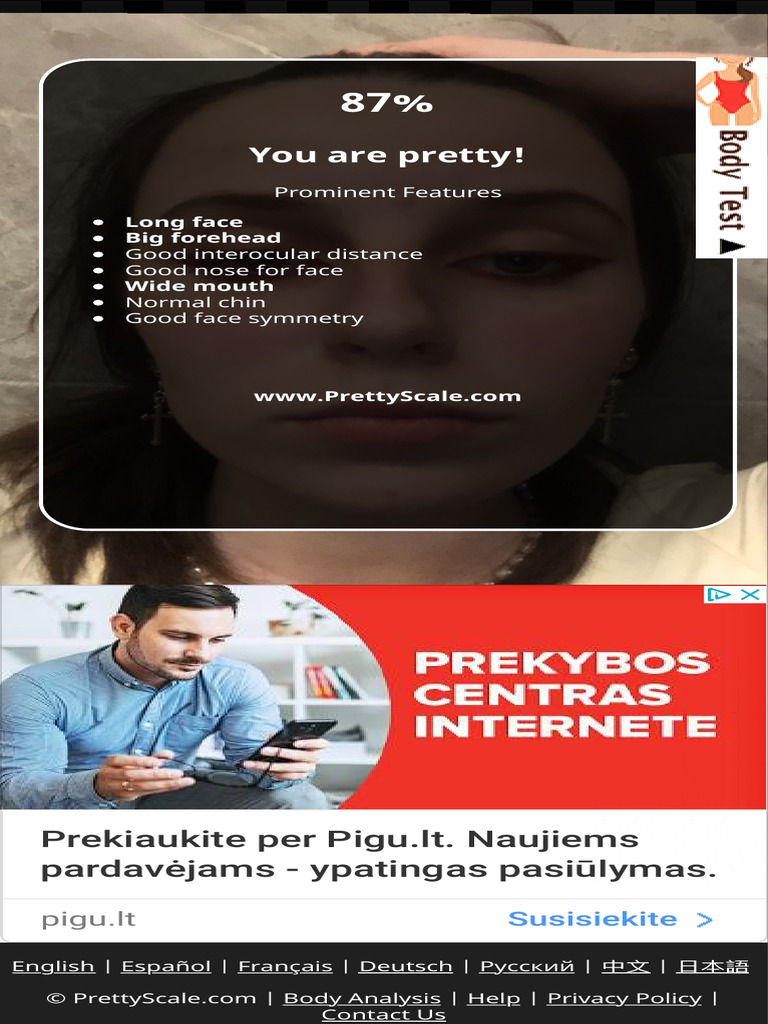 Am I Pretty or Ugly Face Beauty Analysis Test PDF