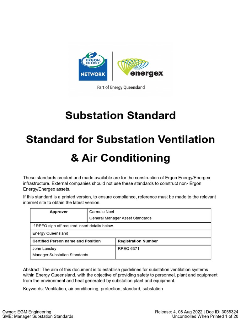 Substation Ventilation & AC Standards | PDF | Duct (Flow) | Ventilation ...