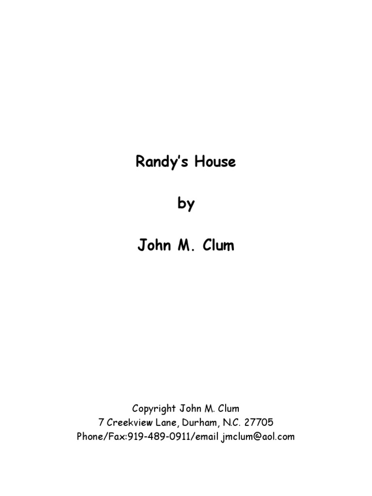 Randy's House by John M. Clum: 7 Creekview Lane, Durham, N.C. 27705 ...