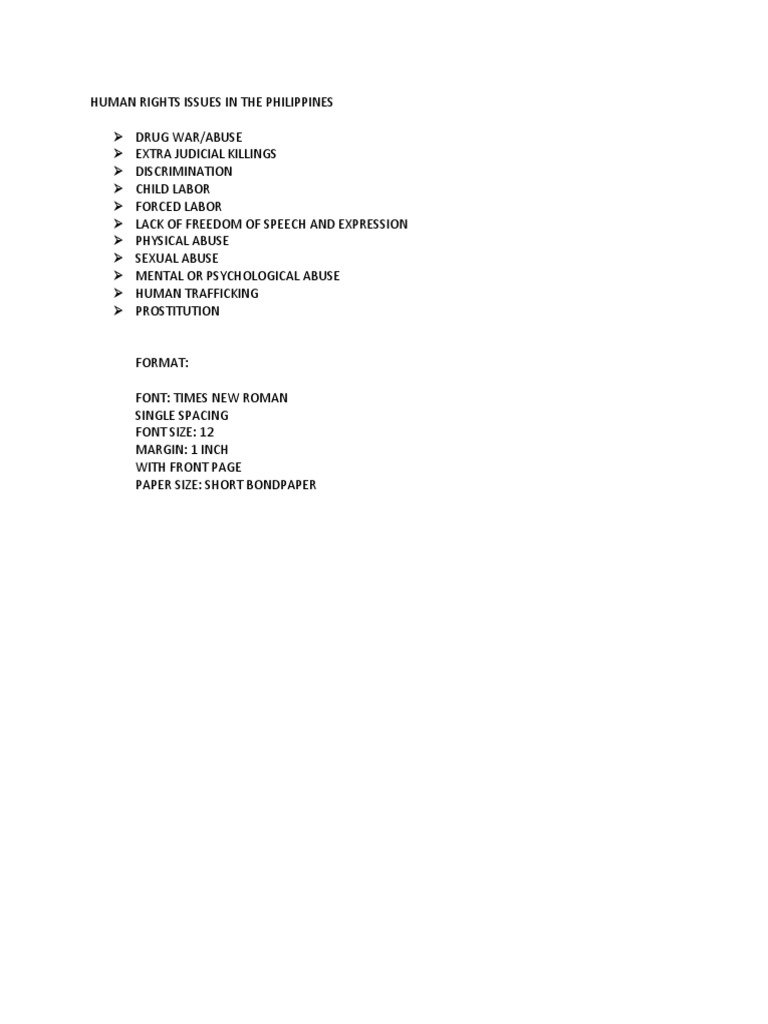Human Rights Violations in the Philippines | PDF | Self-Improvement ...