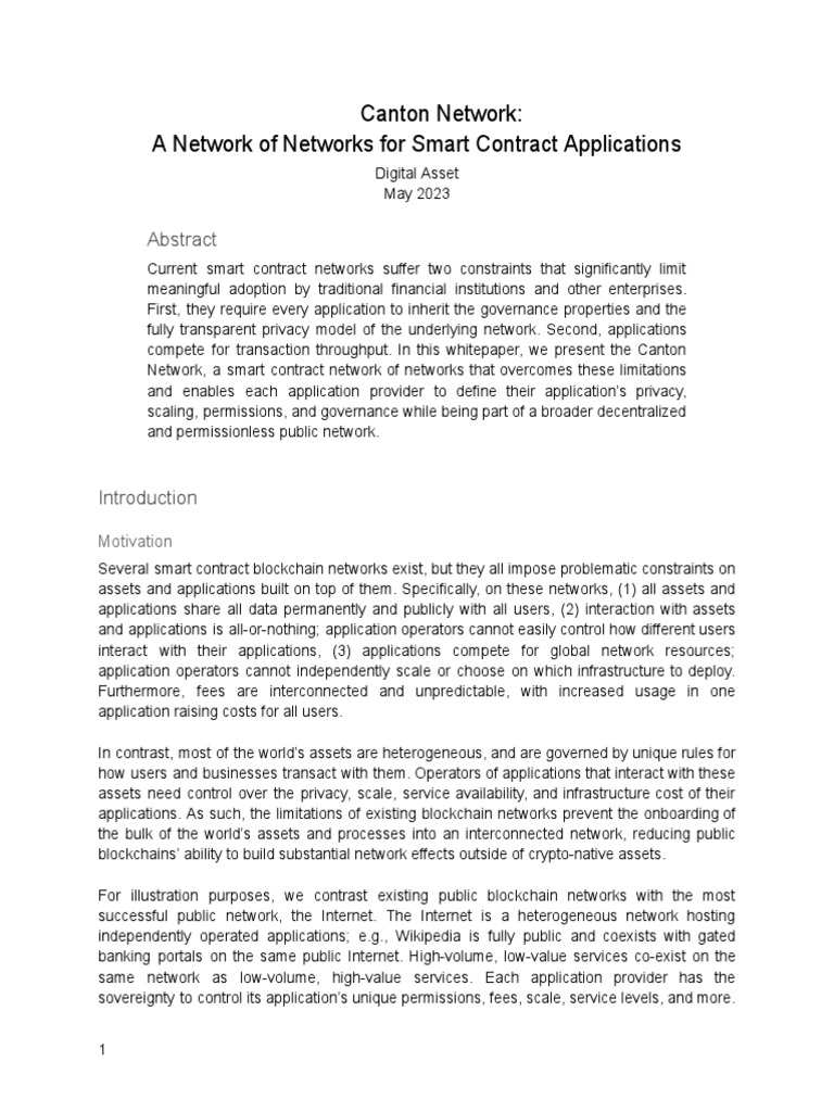Canton Network White Paper Pdf