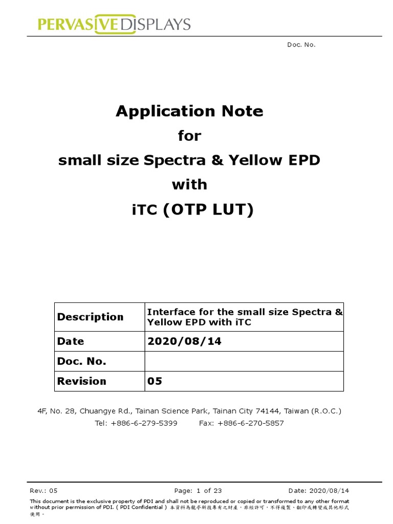 Small Size EPD Interface Application Note | PDF | Manufactured Goods ...