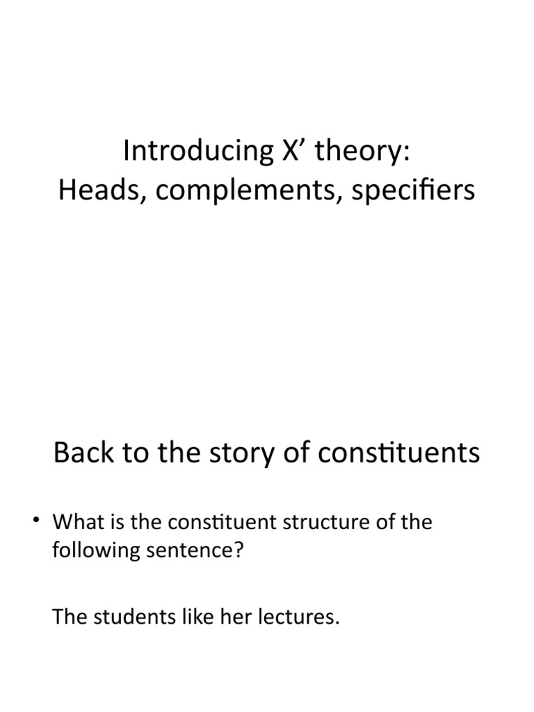 Introducing X' Theory PDF Phrase Syntax
