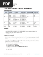 26.2.3 Packet Tracer - Configure IP ACLs To Mitigate Attacks