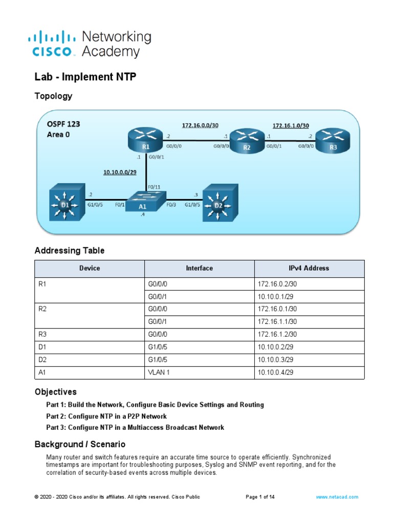 NTP Configuration Lab for Network Engineers | PDF | Network Switch ...