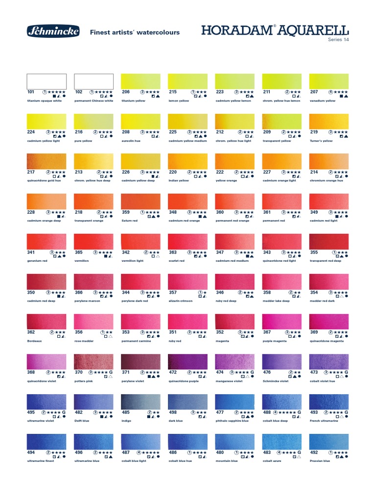 HORADAM AQUARELL Colourchart | PDF
