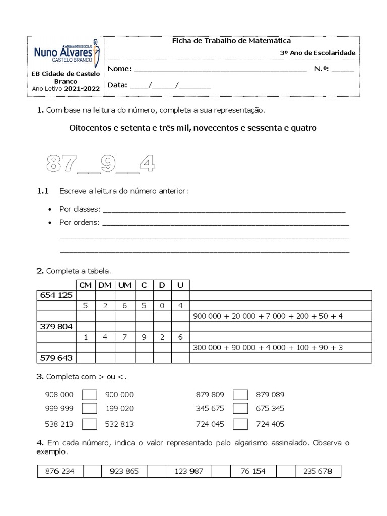Centena de milhar - aplicação | PDF | Matemática