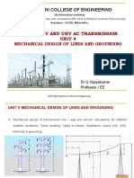 Ee413 Ehv and Uhv Ac Transmission Unit 4 MECHANICAL DESIGN OF LINES AND GROUNDING