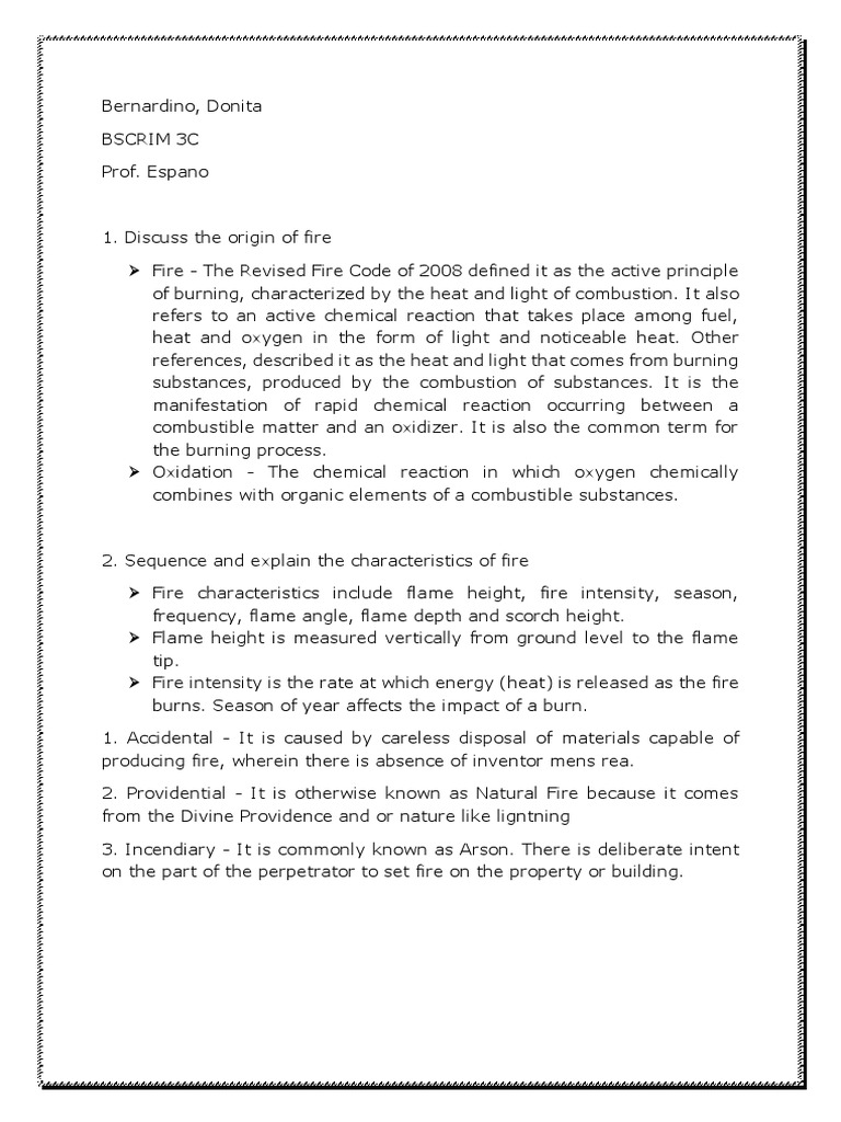 Understanding Fire: Origin, Characteristics, and Triangle | PDF | Fires ...